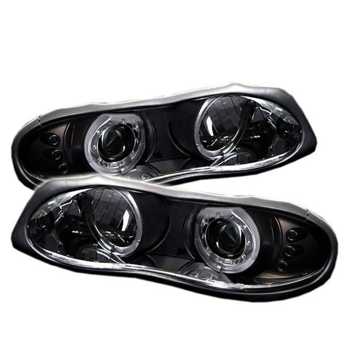 Chevrolet Camaro Spyder Projector Headlights - LED Halo - LED - Black - 444-CCAM98-HL-BK