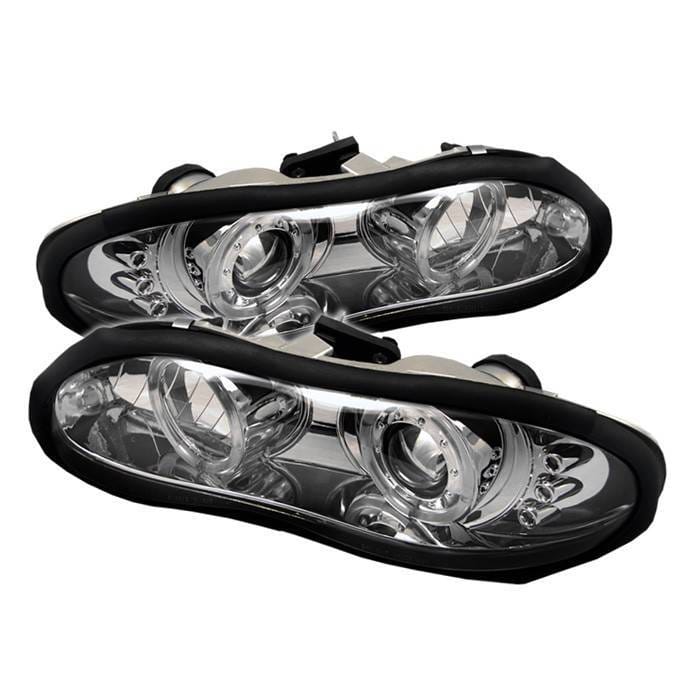 Chevrolet Camaro Spyder Projector Headlights - LED Halo - LED - Chrome - 444-CCAM98-HL-C