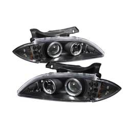 Chevrolet Cavalier Spyder Projector Headlights - LED Halo - replaceanle LEDs - Black - 444-CCAV95-BK