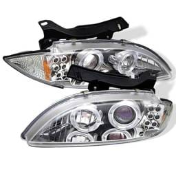 Chevrolet Cavalier Spyder Projector Headlights - LED Halo - replaceanle LEDs - Chrome - 444-CCAV95-C