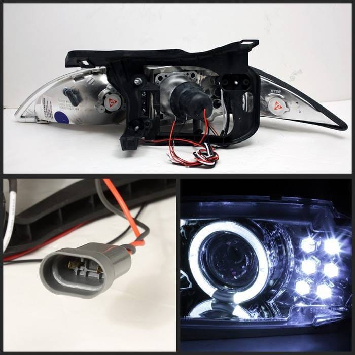 Chevrolet Cavalier Spyder Projector Headlights - LED Halo - replaceanle LEDs - Chrome - 444-CCAV95-C thumbnail 2