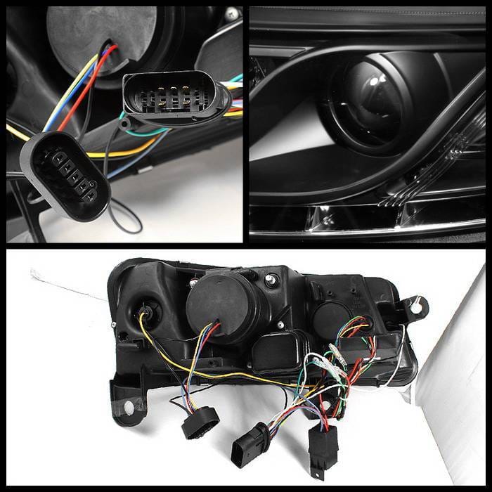 Audi A6 Spyder Daytime Running LED Projector Headlights - Black - 444-BMWE46-2D-HL-C thumbnail 2