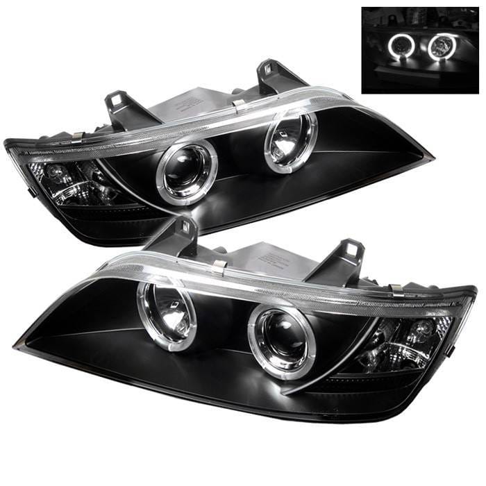 BMW Z3 Spyder Projector Headlights - LED Halo - Black - 444-BMWZ396-HL-BK