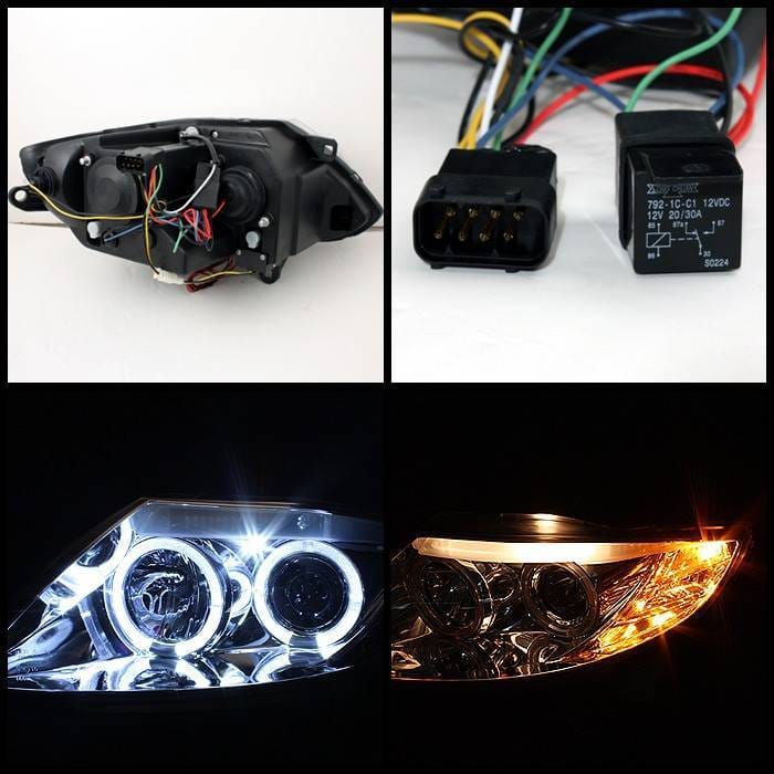 BMW Z4 Spyder Projector Headlights - Xenon HID Model Only - LED Halo - Smoke - 444-BMWZ403-HID-C thumbnail 2