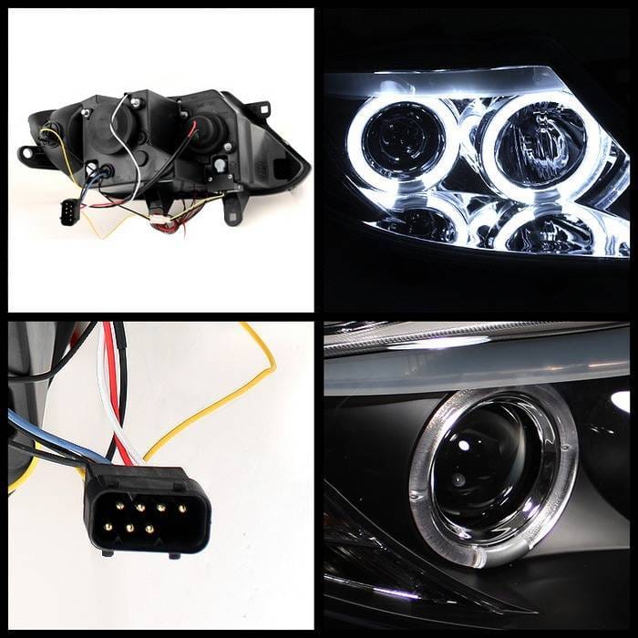 BMW Z4 Spyder Projector Headlights LED Halo - Black - 444-BMWZ403-HL-BK thumbnail 2