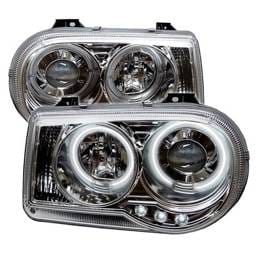 Chrysler 300 Spyder Projector Headlights - CCFL Halo - LED - Chrome - 444-C300C-CCFL-C