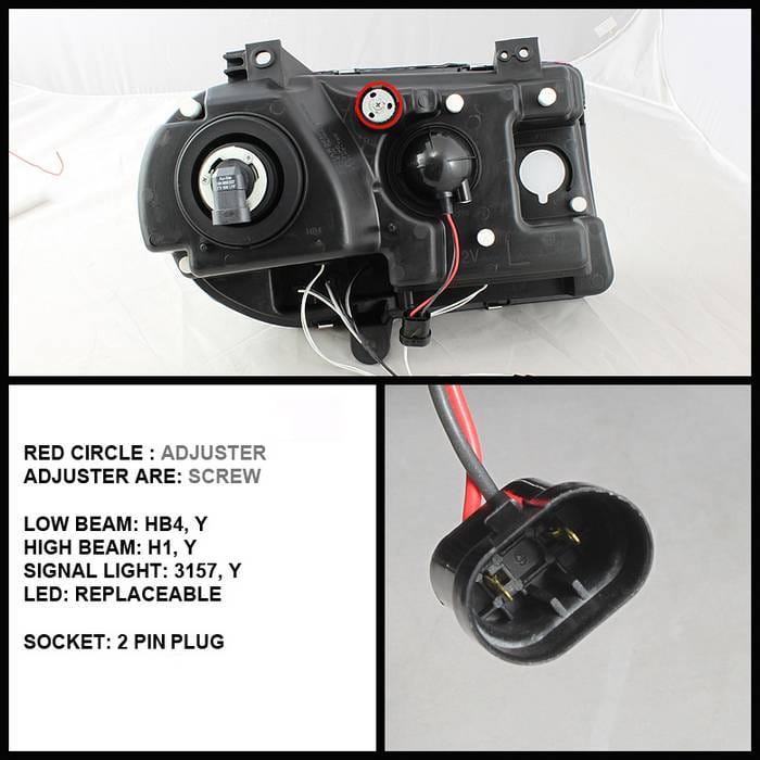 Chrysler 300 Spyder Projector Headlights - CCFL Halo - LED - Chrome - 444-C300C-CCFL-C thumbnail 2