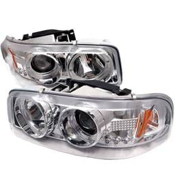 GMC Sierra Spyder Projector Headlights - LED Halo - LED - Chrome - 444-CDE00-HL-C