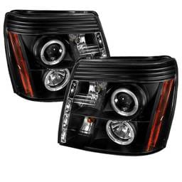Cadillac Escalade Spyder Projector Headlights LED Halo - DRL - Black - 444-CE02-DRL-BK