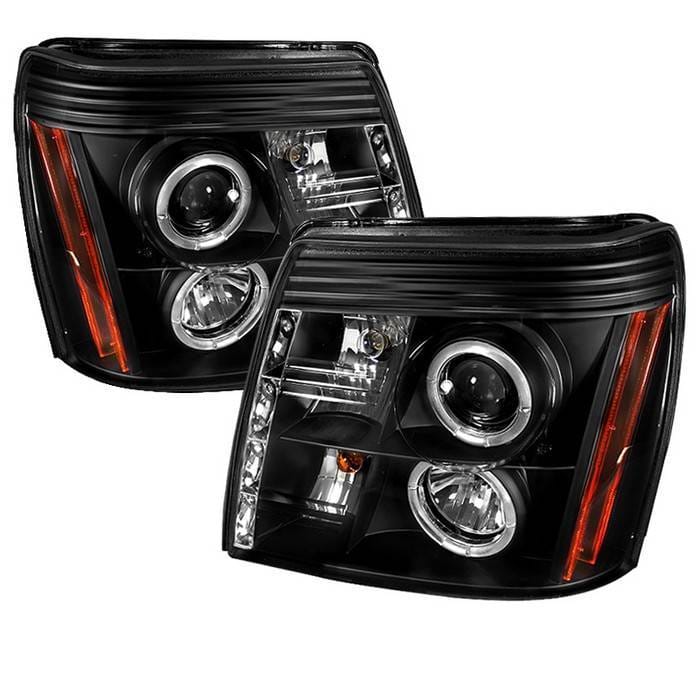 Cadillac Escalade Spyder Projector Headlights LED Halo - DRL - Black - 444-CE02-DRL-BK