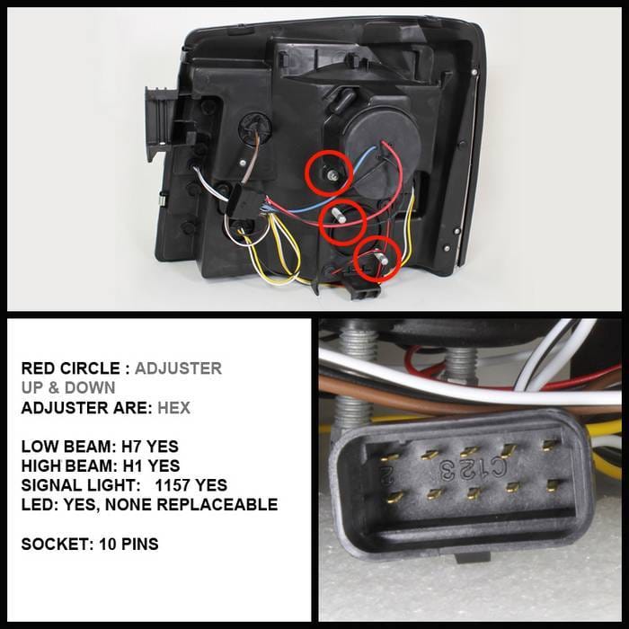 Cadillac Escalade Spyder Projector Headlights LED Halo - DRL - Black - 444-CE02-DRL-BK thumbnail 2