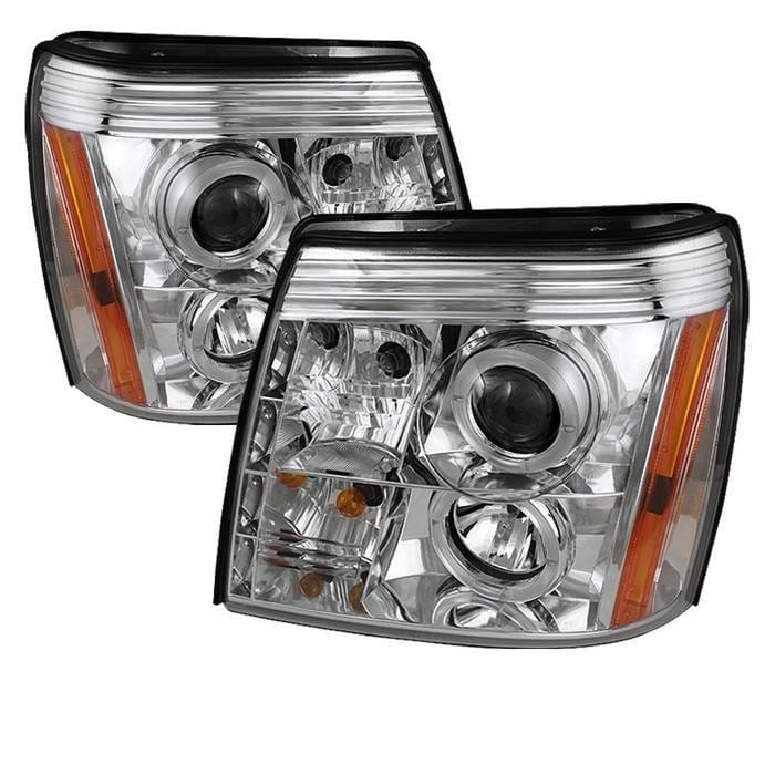 Cadillac Escalade Spyder Projector Headlights LED Halo - DRL - Chrome - 444-CE02-DRL-C