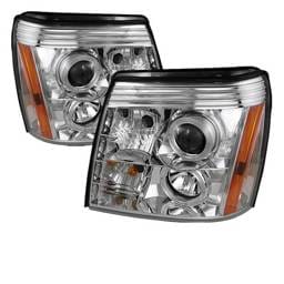 Cadillac Escalade Spyder Projector Headlights - Xenon HID Model Only - LED Halo - DRL - Chrome - 444-CE02-HID-DRL-C