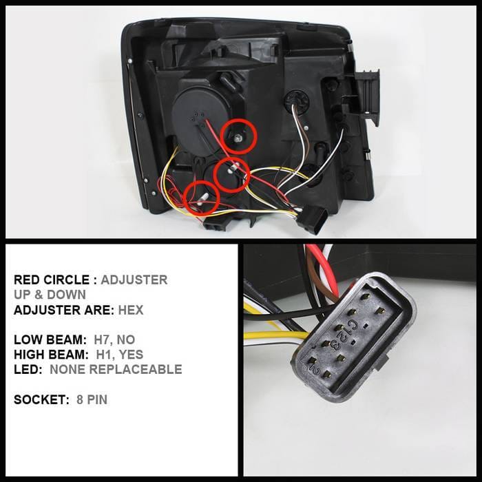 Cadillac Escalade Spyder Projector Headlights - Xenon HID Model Only - LED Halo - DRL - Chrome - 444-CE02-HID-DRL-C thumbnail 2