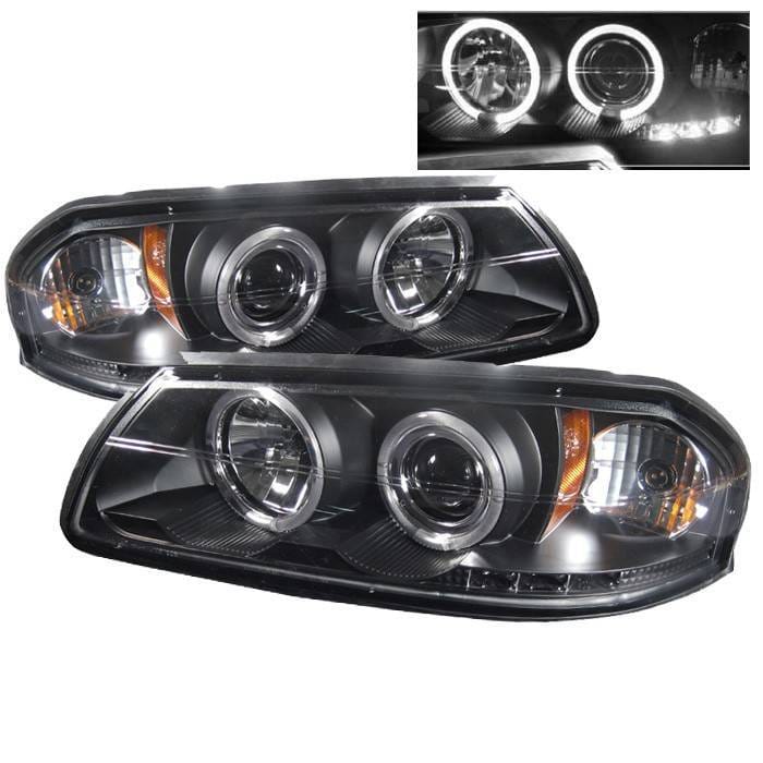 Chevrolet Impala Spyder Projector Headlights - LED Halo - LED - Black - 444-CHIP00-HL-BK