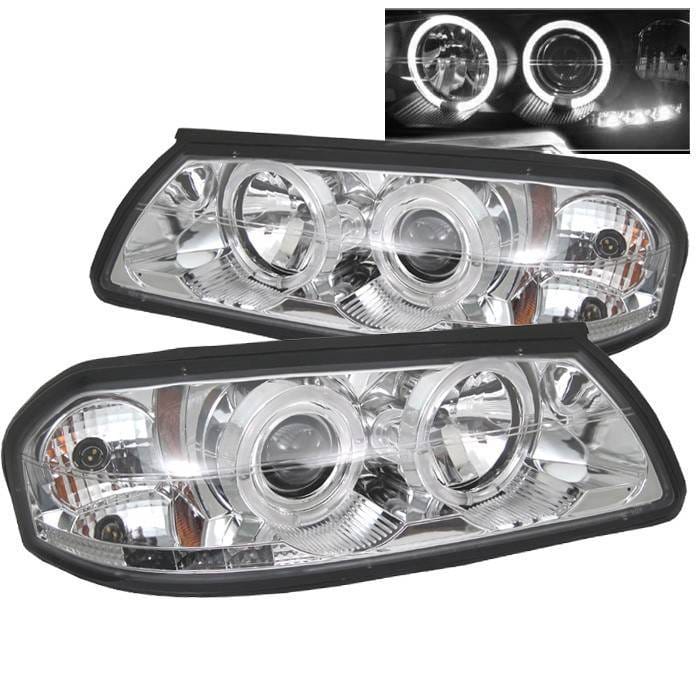 Chevrolet Impala Spyder Projector Headlights - LED Halo - LED - Chrome - 444-CHIP00-HL-C