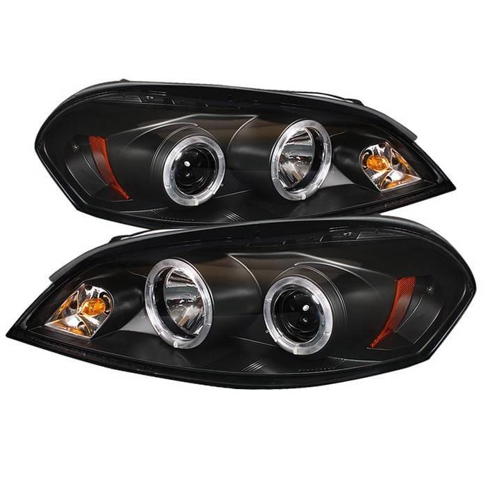 Chevrolet Impala Spyder Projector Headlights - LED Halo - LED - Black - 444-CHIP06-HL-BK