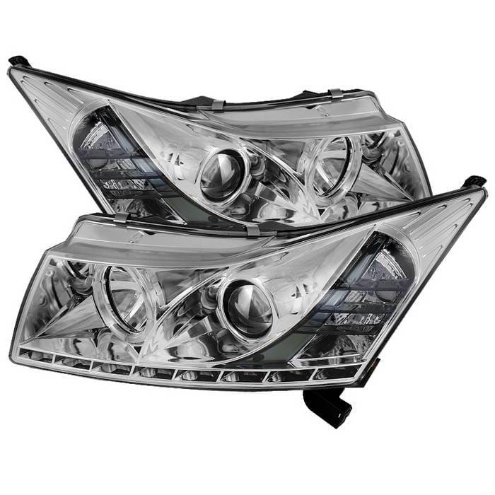 Chevrolet Cruze Spyder Daytime Running LED Projector Headlights - Chrome - 444-CHIP06-HL-SM