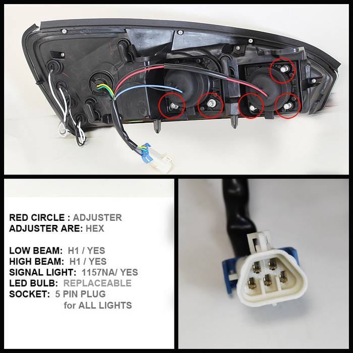 Chevrolet Malibu Spyder Projector Headlights - LED Halo - LED - Black - 444-CM04-HL-BK thumbnail 2