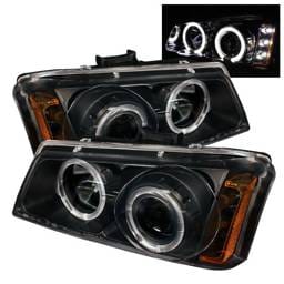 Chevrolet Avalanche Spyder Projector Headlights - LED Halo - LED - Amber Reflector - Black - 444-CS03-AM-BK