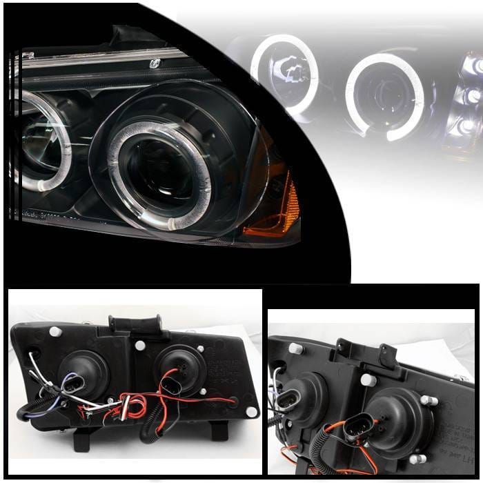 Chevrolet Avalanche Spyder Projector Headlights - LED Halo - LED - Amber Reflector - Black - 444-CS03-AM-BK thumbnail 2