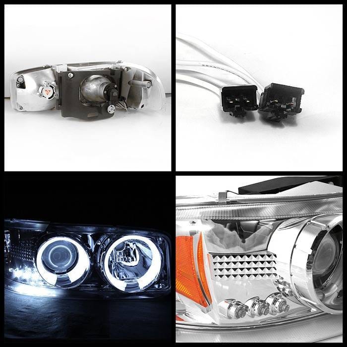 GMC Sierra Spyder Projector Headlights - CCFL Halo - LED - Chrome - 444-CDE00-CCFL-C thumbnail 2