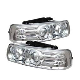 Chevrolet Tahoe Spyder Projector Headlights - LED Halo - LED - Chrome - 444-CS99-HL-C