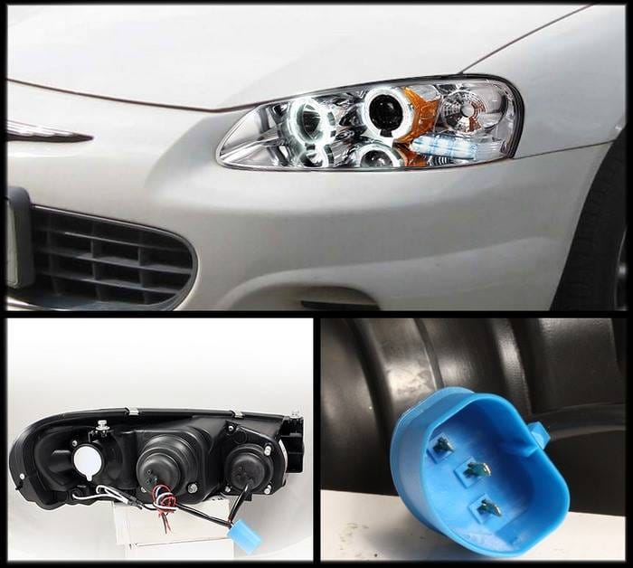 Chrysler Sebring Spyder Projector Headlights - LED Halo - LED - Chrome - 444-CSEB01-HL-C thumbnail 2