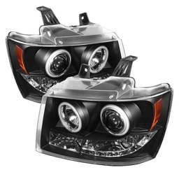 Chevrolet Avalanche Spyder Projector Headlights - CCFL Halo - LED - Black - 444-CSUB07-CCFL-BK