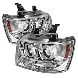 Chevrolet Tahoe Spyder Projector Headlights - CCFL Halo - LED - Chrome - 444-CSUB07-CCFL-C