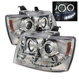 Chevrolet Avalanche Spyder Projector Headlights - LED Halo - LED - Chrome - 444-CSUB07-HL-C