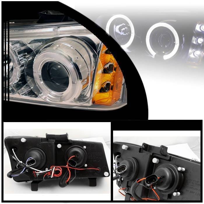 Chevrolet Silverado Spyder Projector Headlights - LED Halo - LED - Amber Reflector - Chrome - 444-CS03-AM-C thumbnail 2