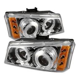 Chevrolet Silverado Spyder Projector Headlights - CCFL Halo - LED - Chrome - 444-CS03-CCFL-C