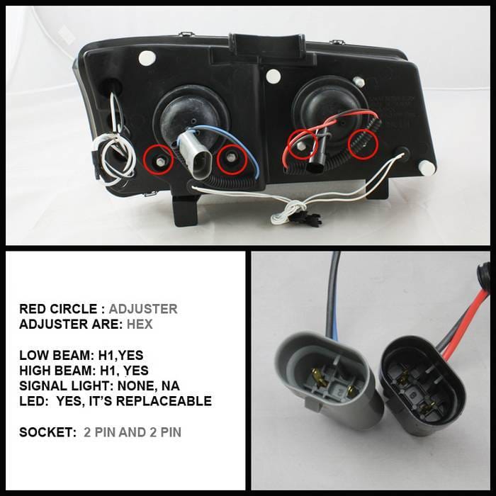 Chevrolet Silverado Spyder Projector Headlights - CCFL Halo - LED - Chrome - 444-CS03-CCFL-C thumbnail 2