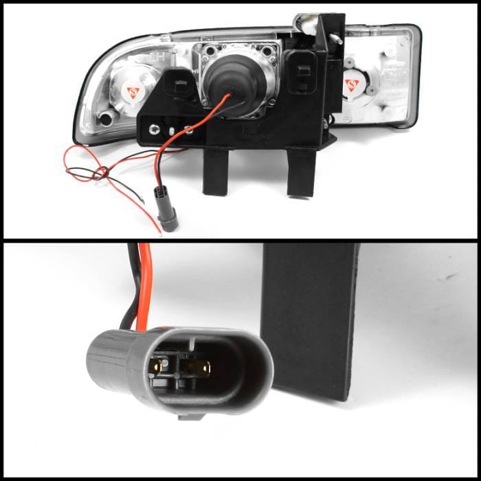 Chevrolet S10 Spyder Projector Headlights - LED Halo - Black - 444-CS1098-BK thumbnail 2