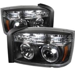 Dodge Dakota Spyder Projector Headlights - LED Halo - Black - 444-DDAK05-BK