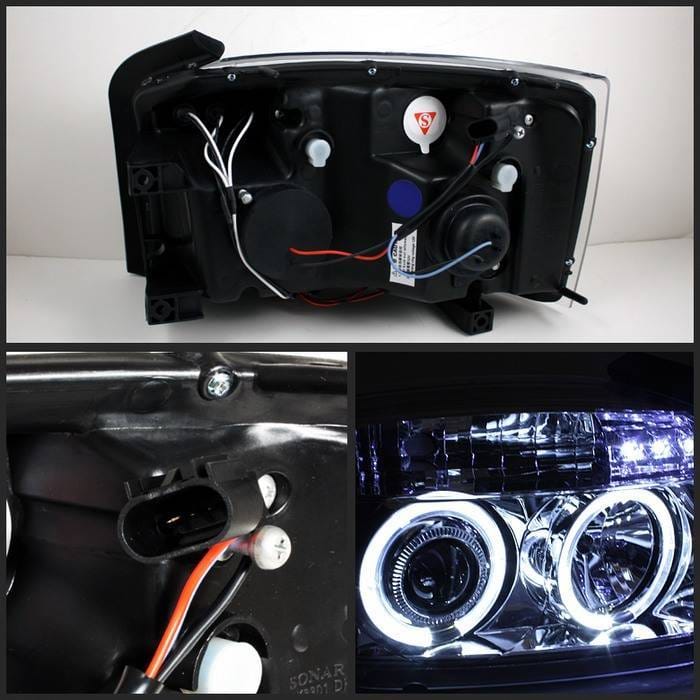 Dodge Dakota Spyder Projector Headlights - LED Halo - Chrome - 444-DDAK05-C thumbnail 2
