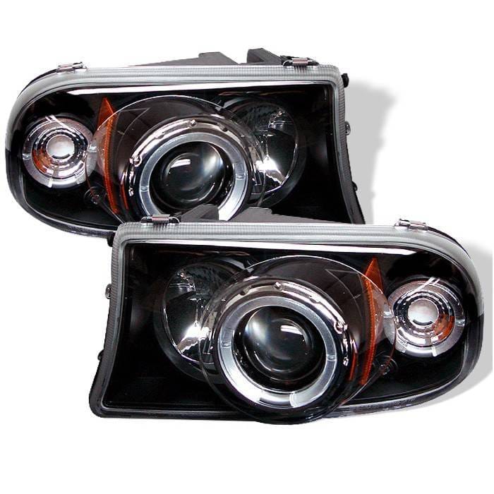 Dodge Durango Spyder Projector Headlights - LED Halo - LED - Black - 1PC - 444-DDAK97-BK