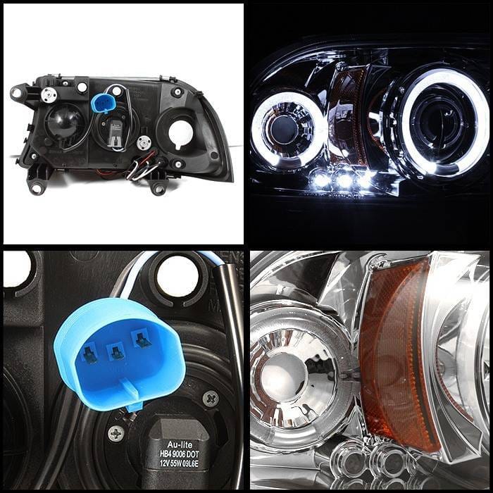 Dodge Dakota Spyder Projector Headlights - LED Halo - LED - Chrome - 1PC - 444-DDAK97-C thumbnail 2