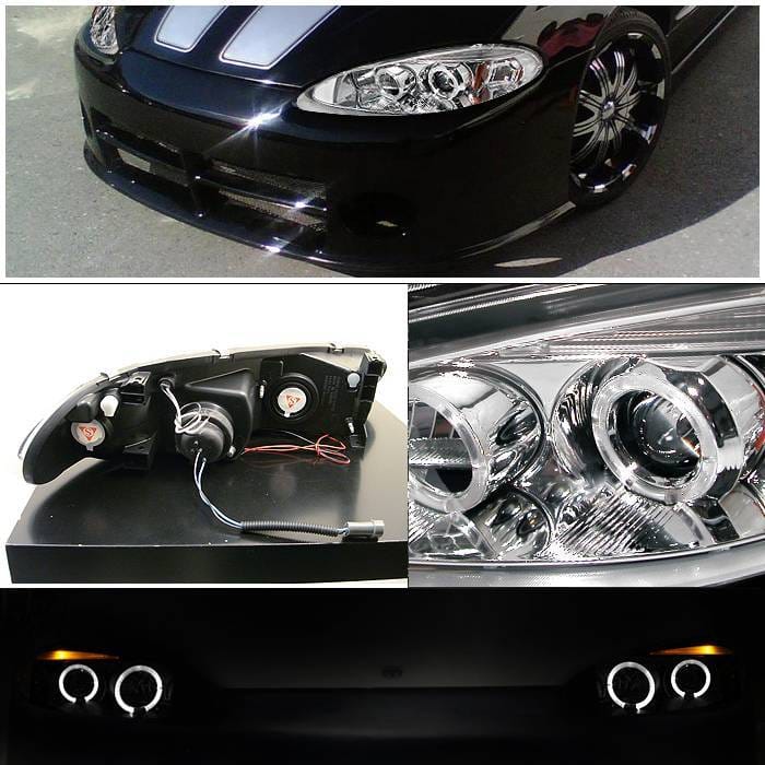 Dodge Intrepid Spyder Projector Headlights - LED Halo - Replaceable Eyebrow - Chrome - 444-DINT98-HL-C thumbnail 2