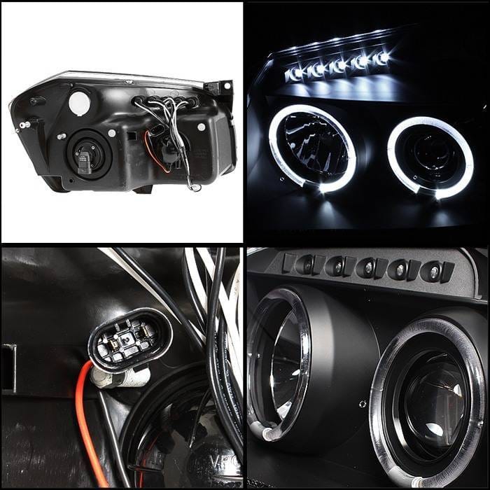 Dodge Magnum Spyder Projector Headlights - LED Halo - LED - Black - 444-DMAG05-LED-BK thumbnail 2