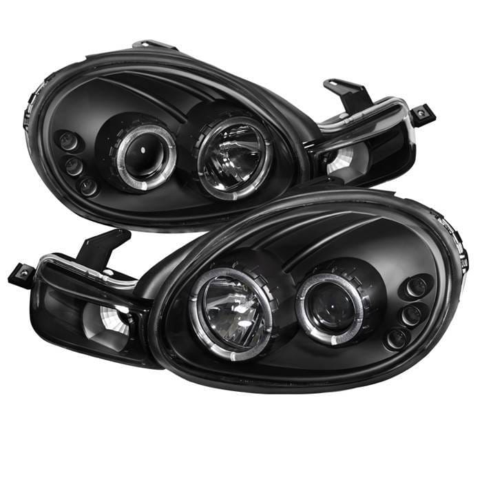 Dodge Neon Spyder Projector Headlights - LED Halo - LED - Black - 444-DN00-HL-BK