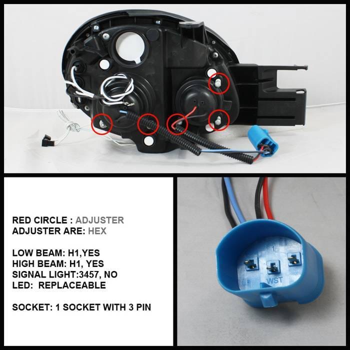 Dodge Neon Spyder Projector Headlights - CCFL Halo - LED - Chrome - 444-DN03-CCFL-C thumbnail 2