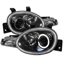 Dodge Neon Spyder Projector Headlights - LED Halo - Black - 444-DN95-HL-BK