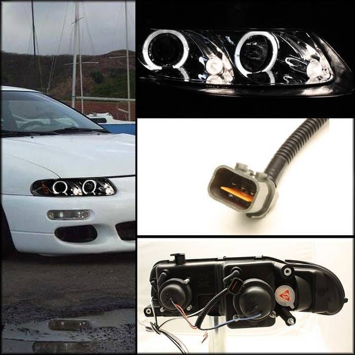 Dodge Avenger Spyder Projector Headlights - LED Halo - LED - Black - 444-DAV97-HL-BK thumbnail 2