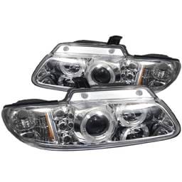 Chrysler Town Country Spyder Projector Headlights - LED Halo - Replaceable LEDs - Chrome - 444-DC96-C