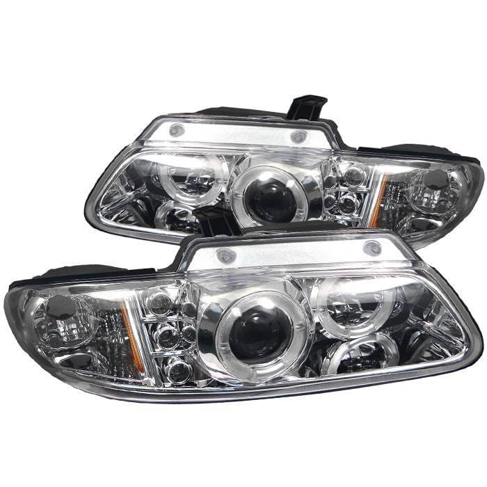 Chrysler Town Country Spyder Projector Headlights - LED Halo - Replaceable LEDs - Chrome - 444-DC96-C
