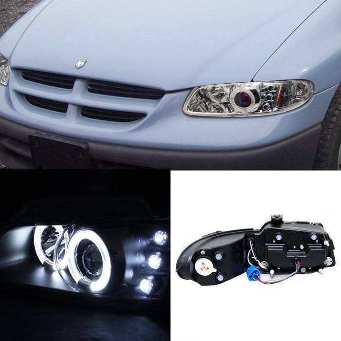 Chrysler Town Country Spyder Projector Headlights - LED Halo - Replaceable LEDs - Chrome - 444-DC96-C thumbnail 2