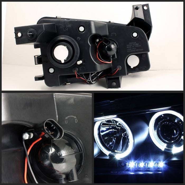 Dodge Charger Spyder Projector Headlights - LED Halo - LED - Black - 444-DCH05-LED-BK thumbnail 2