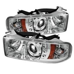 Dodge Ram Spyder Projector Headlights - LED Halo - LED - Chrome - 444-DR94-HL-AM-C